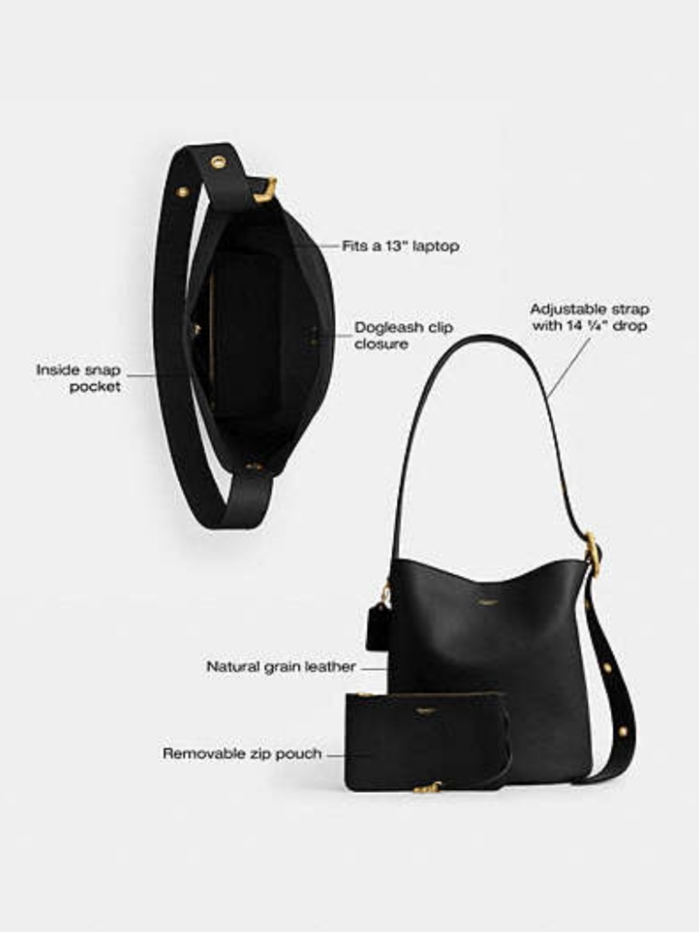 COACH Bleecker Bucket Bag - Picture 8 of 16